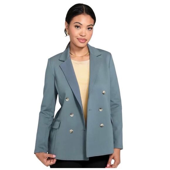 Betabrand slate blue double breasted blazer size XL - Picture 1 of 13